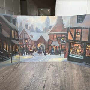 Victorian Winter Village Scene Canvas